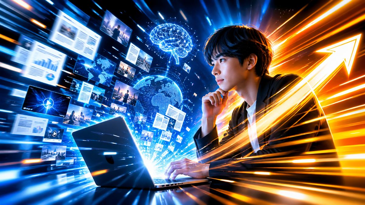 ChatGPTプロンプトの書き方を学ぶ男性のイメージ